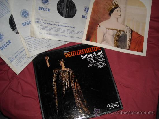 Discos de vinilo: Bonynge,ROSSINI . Sutherland . Horne, SEMIRAMIDE CAJA 3 LP MAS LIBRETO EN INGLES 1966 Decca S - Foto 1 - 29010941