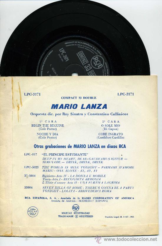 Discos de vinilo: MARIO LANZA - COMPACT 33 DOUBLE - 1961 - Foto 2