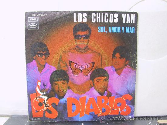 Discos de vinilo: LOS DIABLOS - LOS CHICOS VAN / SOL AMOR Y MAR - EMI 1969 - Foto 1