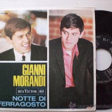 Discos de vinilo: GIANNI MORANDI, NOTTE DI FERRAGOSTO, SINGLE RCA 1966, NUEVO A ESTRENAR. Lote 50939283
