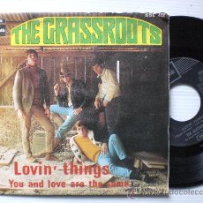 Discos de vinilo: THE GRASSROOTS, LOVIN THINGS, SINGLE EMI 1969, MUY RARO VER DETALLES DE ESTADO EN FOTOS. OFERTA