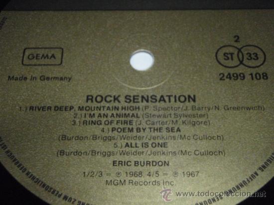 Discos de vinilo: ERIC BURDON  ROCK SENSATION  1968 - GERMANY LP33 KARUSSELL - Foto 4
