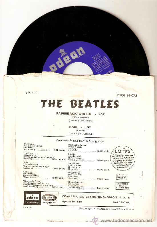 Discos de vinilo: BEATLES PAPERBACK WRITTER ESPA&Ntilde;A - Foto 2