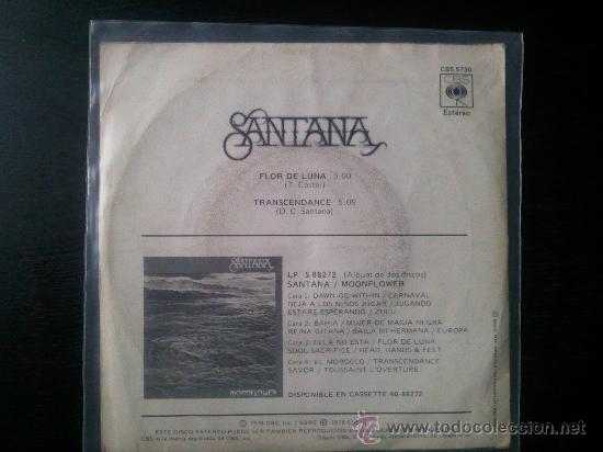 Discos de vinilo: SANTANA - MOONFLOWER - SINGLE - VINILO - FLOR DE LUNA - Foto 2