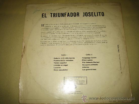 Discos de vinilo: JOSELITO - ORIGINAL ESPA&Ntilde;OL 1961 - Foto 2