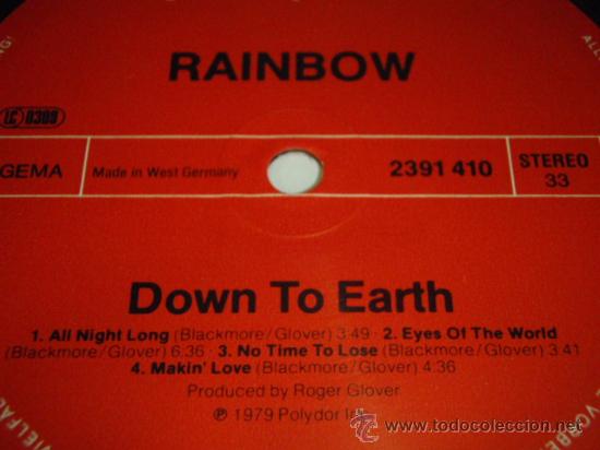 Discos de vinilo: Rainbow &ndash; Down To Earth, Germany 1979 Polydor* - Foto 3