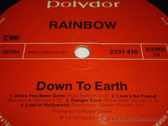 Discos de vinilo: Rainbow &ndash; Down To Earth, Germany 1979 Polydor* - Foto 4