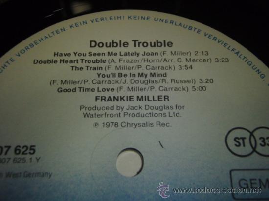 Discos de vinilo: Frankie Miller &ndash; Double Trouble, Germany 1978 Chrysalis - Foto 3