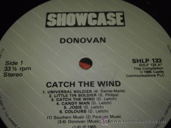 Discos de vinilo: Donovan ?&ndash; Catch The Wind, UK 1985 Showcase - Foto 3