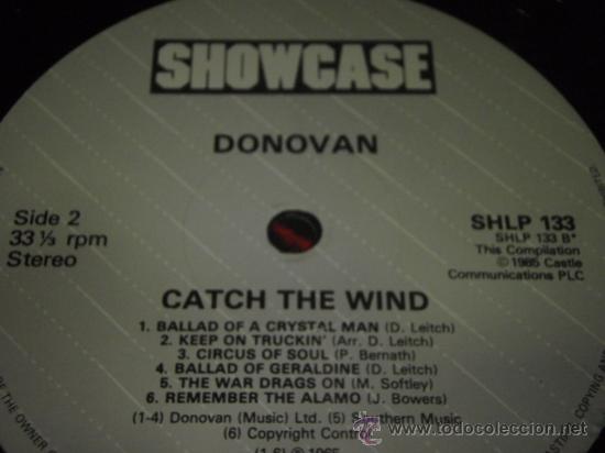 Discos de vinilo: Donovan ?&ndash; Catch The Wind, UK 1985 Showcase - Foto 4