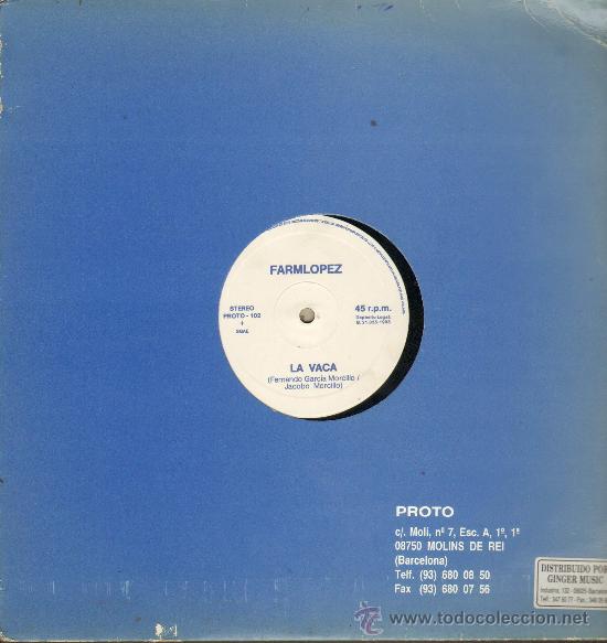 Discos de vinilo: Farmlopez - La vaca / El patio (2 versiones) - MaxiSingle 1993 - Foto 1