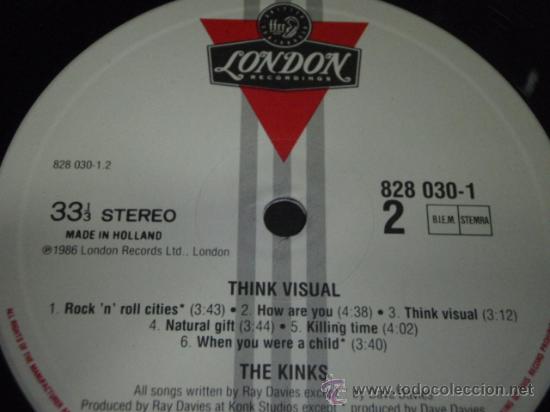 Discos de vinilo: The Kinks &lrm;&ndash; Think Visual , Holanda 1986 London Recording - Foto 3