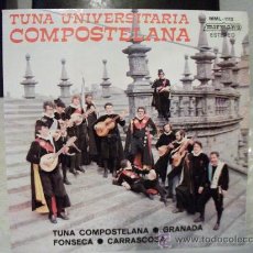 Discos de vinilo: EP TUNA UNIVERSITARIA COMPOSTELANA, TUNA COMPOSTELANA / GRANADA / FONSECA / CARRASCOSA, AÑO 1975