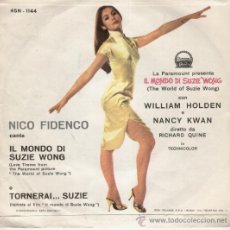 Discos de vinilo: NICO FIDENCO - CANTA : IL MONDO DI SUZIE WONG - TORNERAI...SUZIE - SG ITALY -AÑOS 60 / EX / EX. Lote 29754797