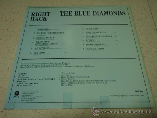 Discos de vinilo: THE BLUE DIAMONDS ( RIGHT BACK ) 1987 - HOLANDA LP33 - Foto 2