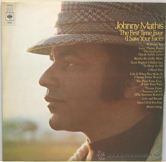 Discos de vinilo: JOHNNY MATHIS the first time ever LP CBS 1972 - Foto 1