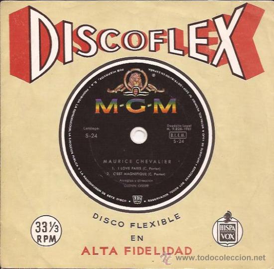Discos de vinilo: SINGLE-DISCOFLEX-MAURICE CHEVALIER MGM 24-1961- - Foto 1