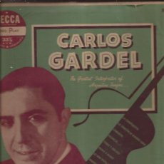 Discos de vinilo: LP-25 CTMS-CARLOS GARDEL-DECCA 5223-USA-1950-TANGO. Lote 29976697