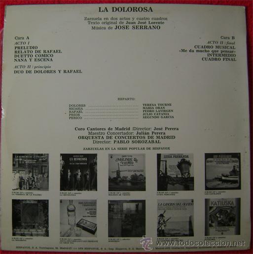 Discos de vinilo: LA DOLOROSA - JOSE SERRANO - Foto 2