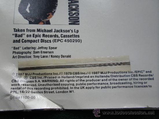 Discos de vinilo: BAD- Michael Jackson - Foto 3