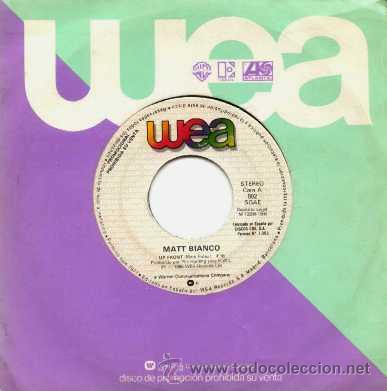 Discos de vinilo: MATT BIANCO - Up front / Up front - (Single 45 rpm) - Foto 1