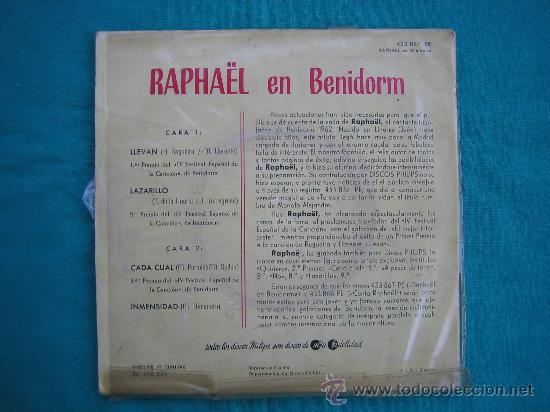 Discos de vinilo: Singels Raphael a&ntilde;o 1962. 1&ordm; Premio de Benidor - Foto 2
