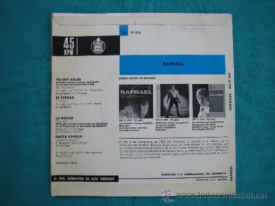 Discos de vinilo: Singels Raphael a&ntilde;o 1966 - Foto 2