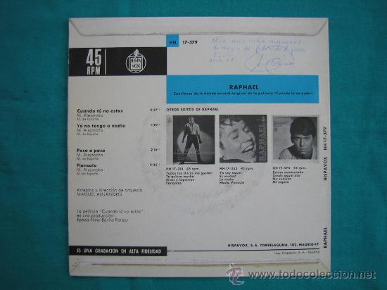 Discos de vinilo: Singels Raphael a&ntilde;o 1966 - Foto 2