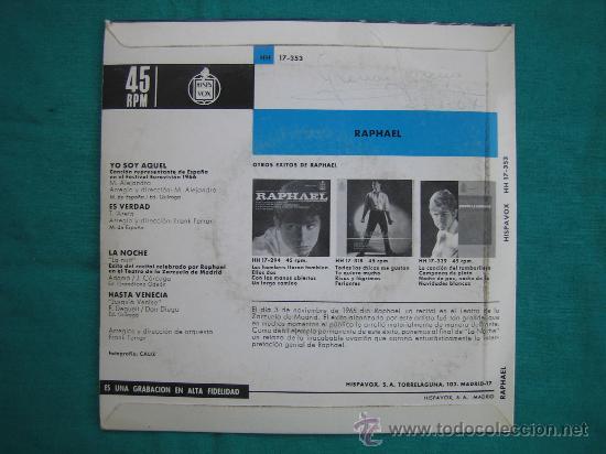 Discos de vinilo: Singels Raphael a&ntilde;o 1966 - Foto 2