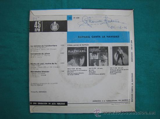 Discos de vinilo: Singels Raphael a&ntilde;o 1965 - Foto 2