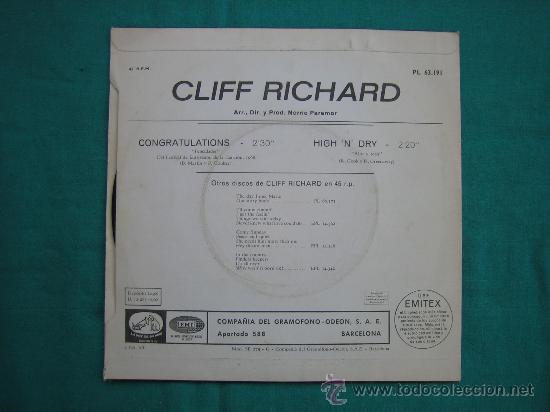 Discos de vinilo: Singels Cliff Richard. Eurovision 1968 - Foto 2