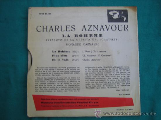 Discos de vinilo: Singels Charles Aznavour a&ntilde;o 1965 - Foto 2