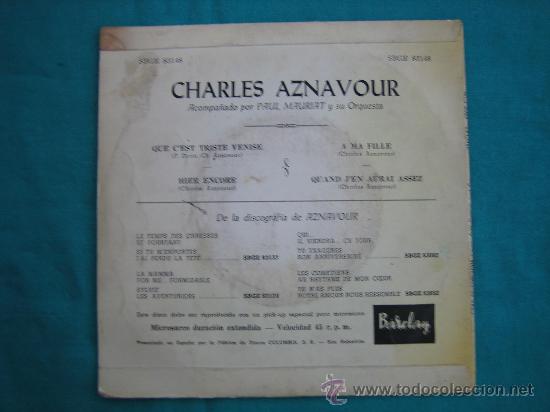 Discos de vinilo: Singels Charles Aznavour a&ntilde;o 1964 - Foto 2