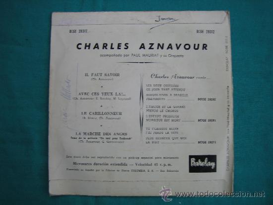 Discos de vinilo: Singels Charles Aznavour a&ntilde;o 1962 - Foto 2