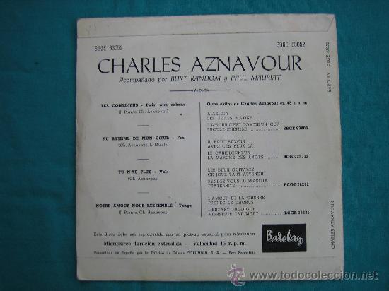 Discos de vinilo: Singels Charles Aznavour a&ntilde;o 1962 - Foto 2