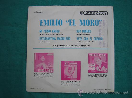 Discos de vinilo: Singels Emilio el Moro a&ntilde;o 1965 - Foto 2