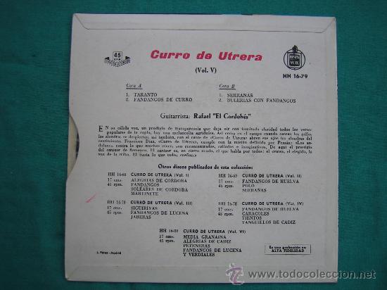 Discos de vinilo: Singels Curro de Utrera a&ntilde;o 1960 - Foto 2