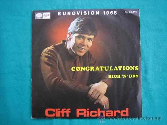 Discos de vinilo: Singels Cliff Richard. Eurovision 1968 - Foto 1