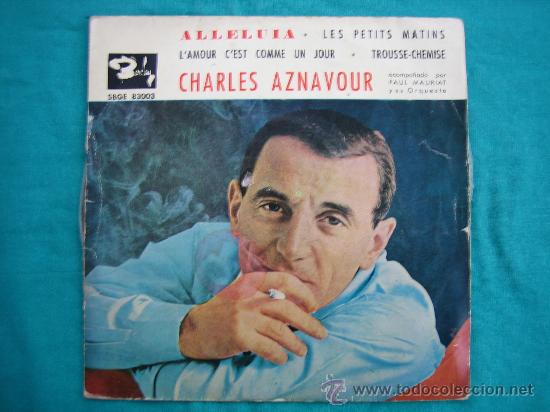 Discos de vinilo: Singels Charles Aznavour a&ntilde;o 1961 - Foto 1