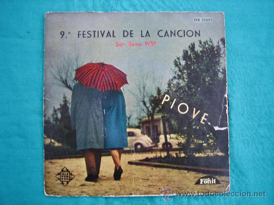 Discos de vinilo: Singels Piove SAN REMO 1959 - Foto 1