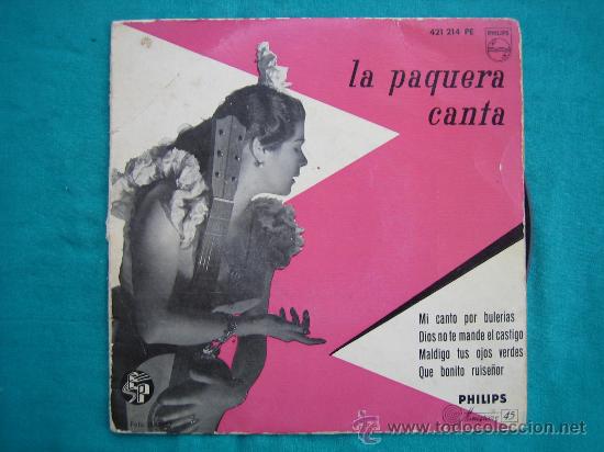 Discos de vinilo: Singels La Paquera a&ntilde;o 1958 - Foto 1