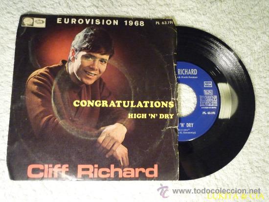 Discos de vinilo: CLIFF RICHARD - CONGRATULATIONS - EUROVISI&Oacute;N 1968 - Foto 1