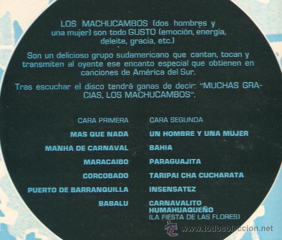Discos de vinilo: LP LOS MACHUCAMBOS : MUCHO GUSTO - Foto 2
