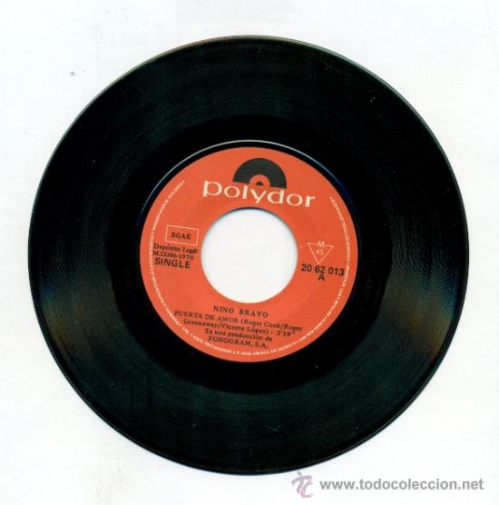 Discos de vinilo: SINGLE VINILO - NINO BRAVO - PUERTA DE AMOR , PERDONA - Foto 2
