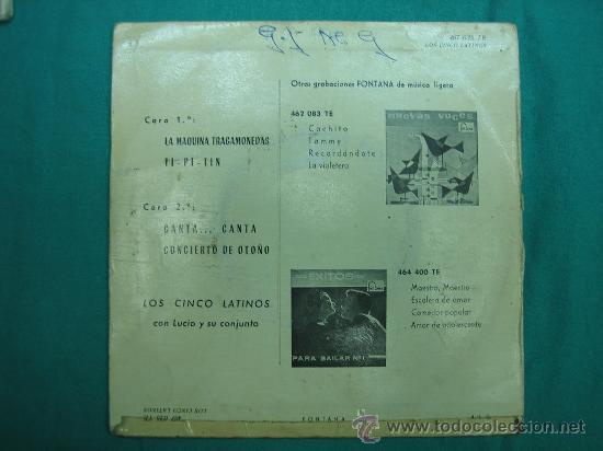 Discos de vinilo: Singels Los Cinco Latinos a&ntilde;o 1960 - Foto 2