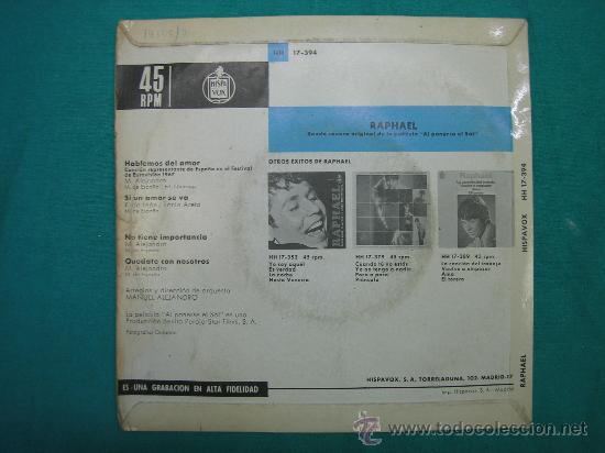 Discos de vinilo: Singels Eurovision 67 Raphael - Foto 2
