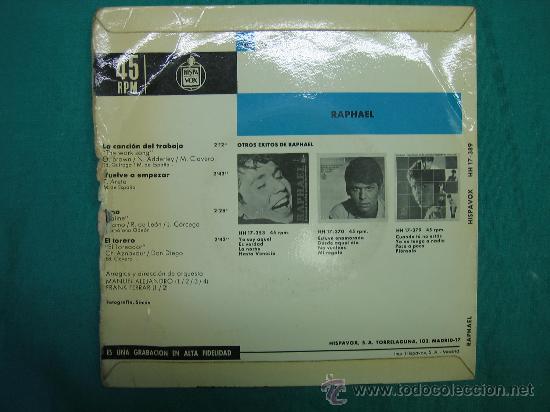 Discos de vinilo: Singels Raphael a&ntilde;o 1966 - Foto 2