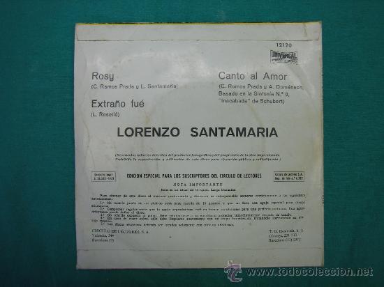 Discos de vinilo: Singels Lorenzo Santamaria a&ntilde;o 1972 - Foto 2