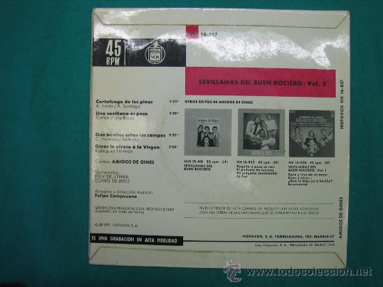 Discos de vinilo: Singels Amigos de Gines a&ntilde;o 1973 - Foto 2