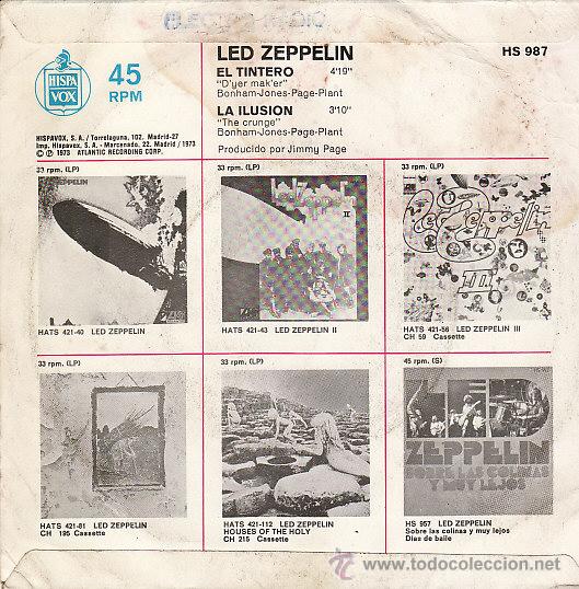 Discos de vinilo: Led zeppelin el tintero dyer maker spanish single heavy 1973 - Foto 2